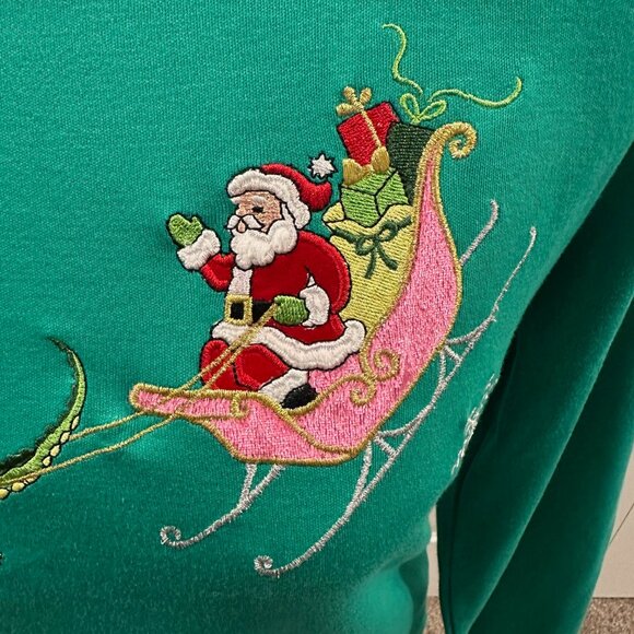 NWT Jason Maxwell Cajun Santa Christmas long-sleeve small t-shirt alligator. - Picture 3 of 5